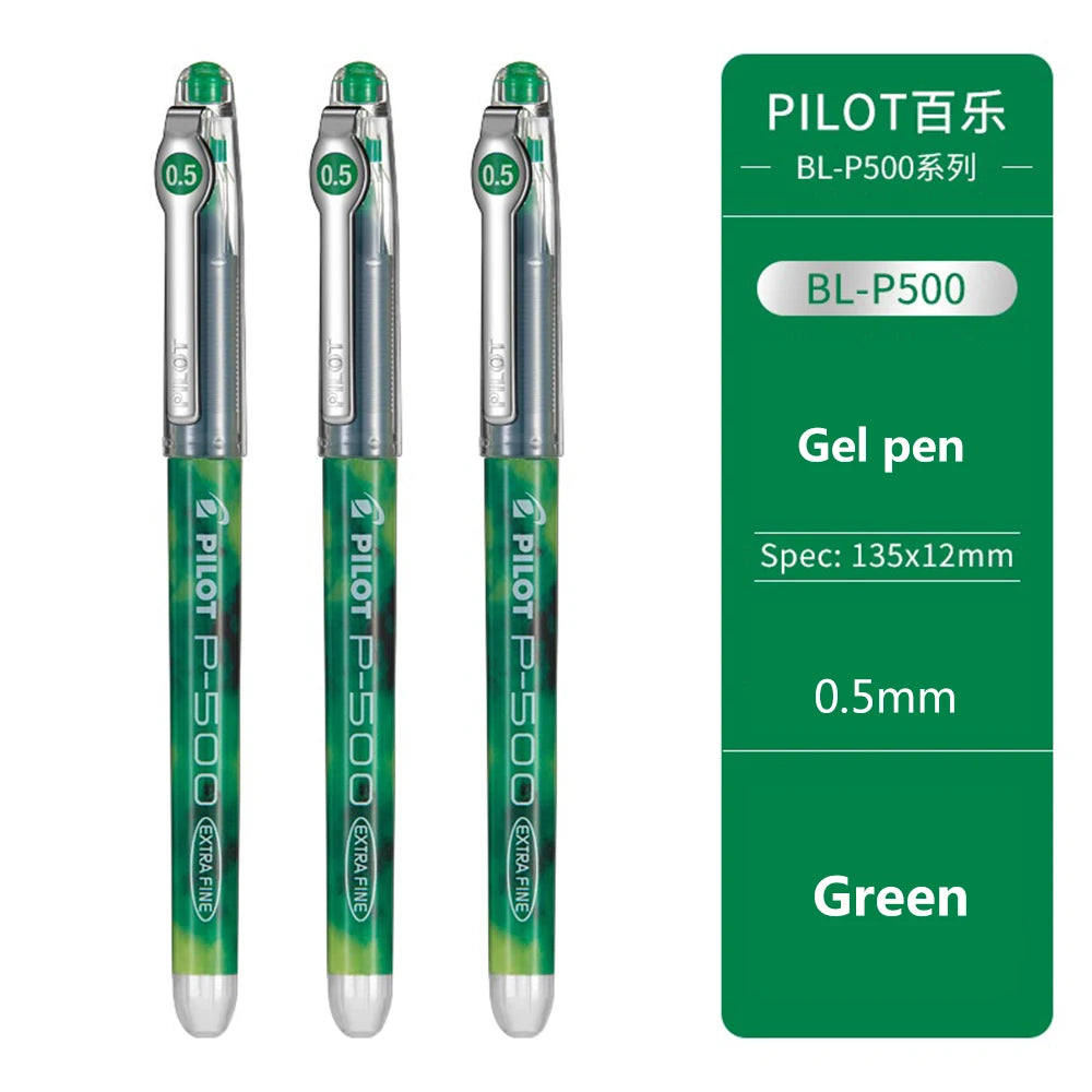 3Pcs Japan  Gel Pens 0.5/0.7Mm P500/P700 Large Capacity Full Needle Tip Straight Liquid Cute School Supplies Art Supplies