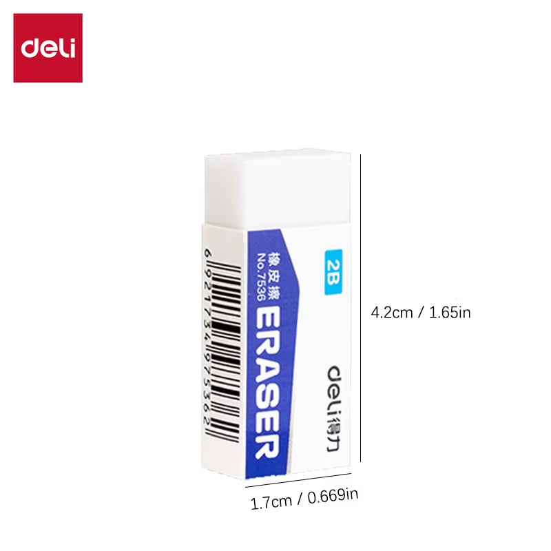 Deli Soft 2B Pencil Erasers for Kids - Clean Mess-Free Exam Office Sketch Correction Supplies