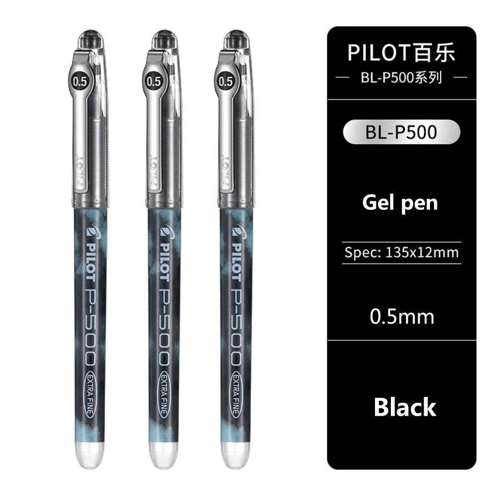 3Pcs Japan  Gel Pens 0.5/0.7Mm P500/P700 Large Capacity Full Needle Tip Straight Liquid Cute School Supplies Art Supplies