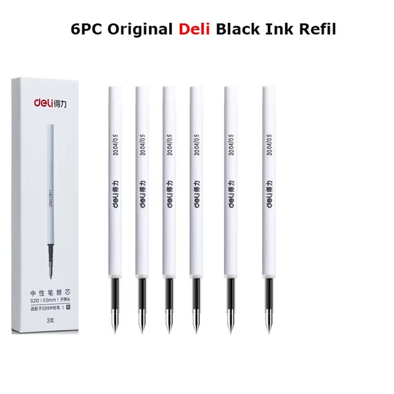 Deli Metal Gel Pen Rollerball Caneta Ручка Ballpoint 0.5MM Signing Pens for Office Students Business Stationary Supplies