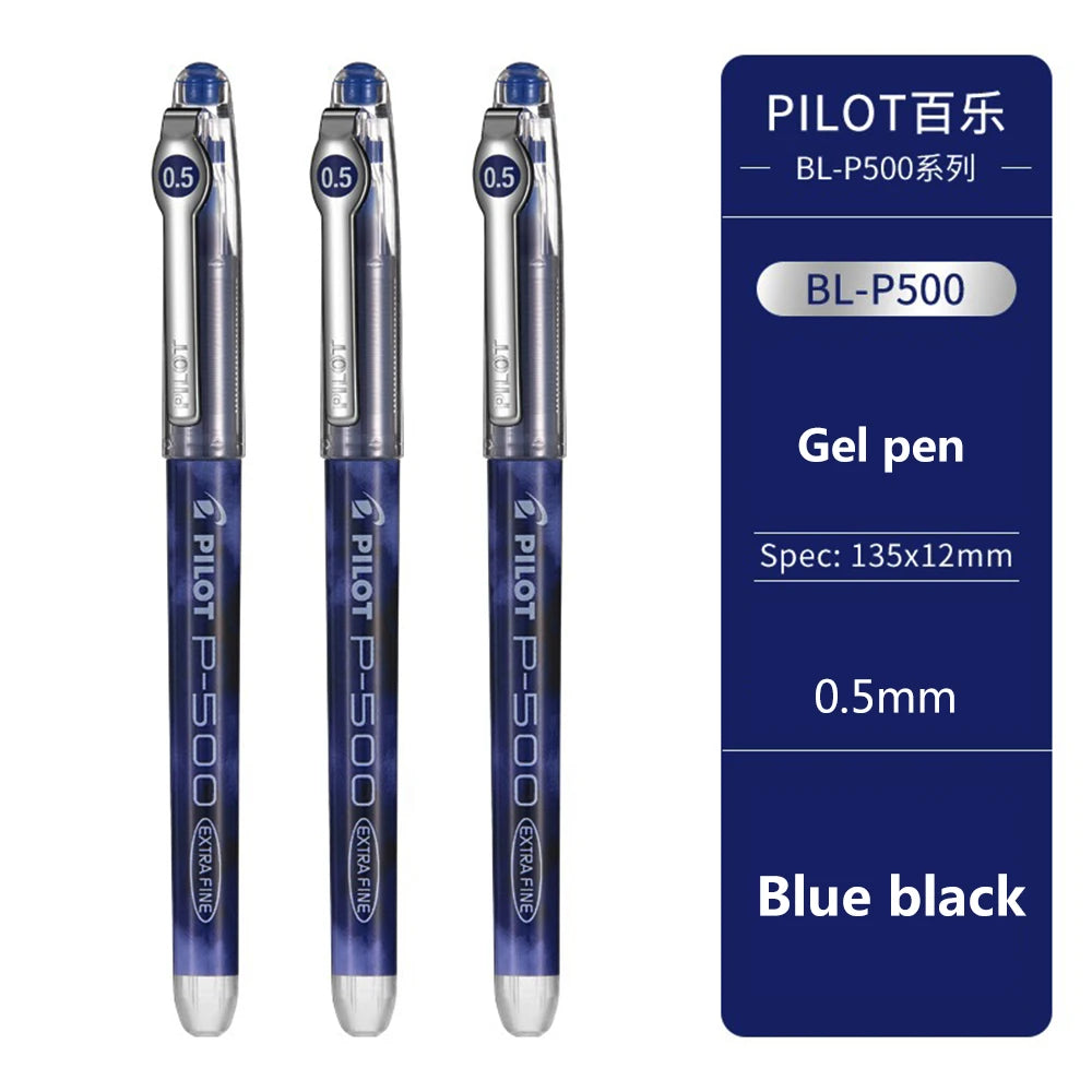 3Pcs Japan  Gel Pens 0.5/0.7Mm P500/P700 Large Capacity Full Needle Tip Straight Liquid Cute School Supplies Art Supplies