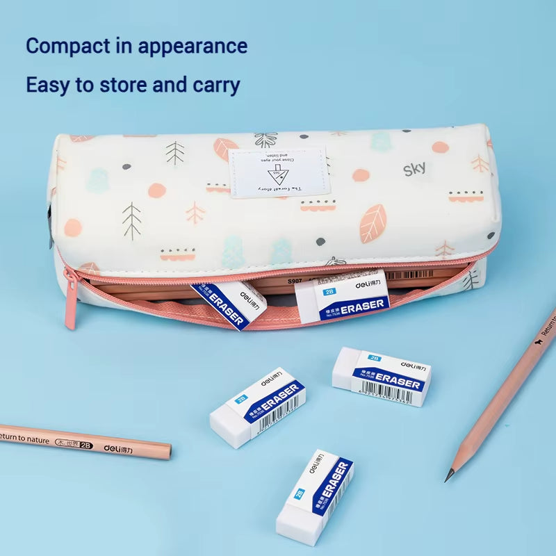 Deli Soft 2B Pencil Erasers for Kids - Clean Mess-Free Exam Office Sketch Correction Supplies