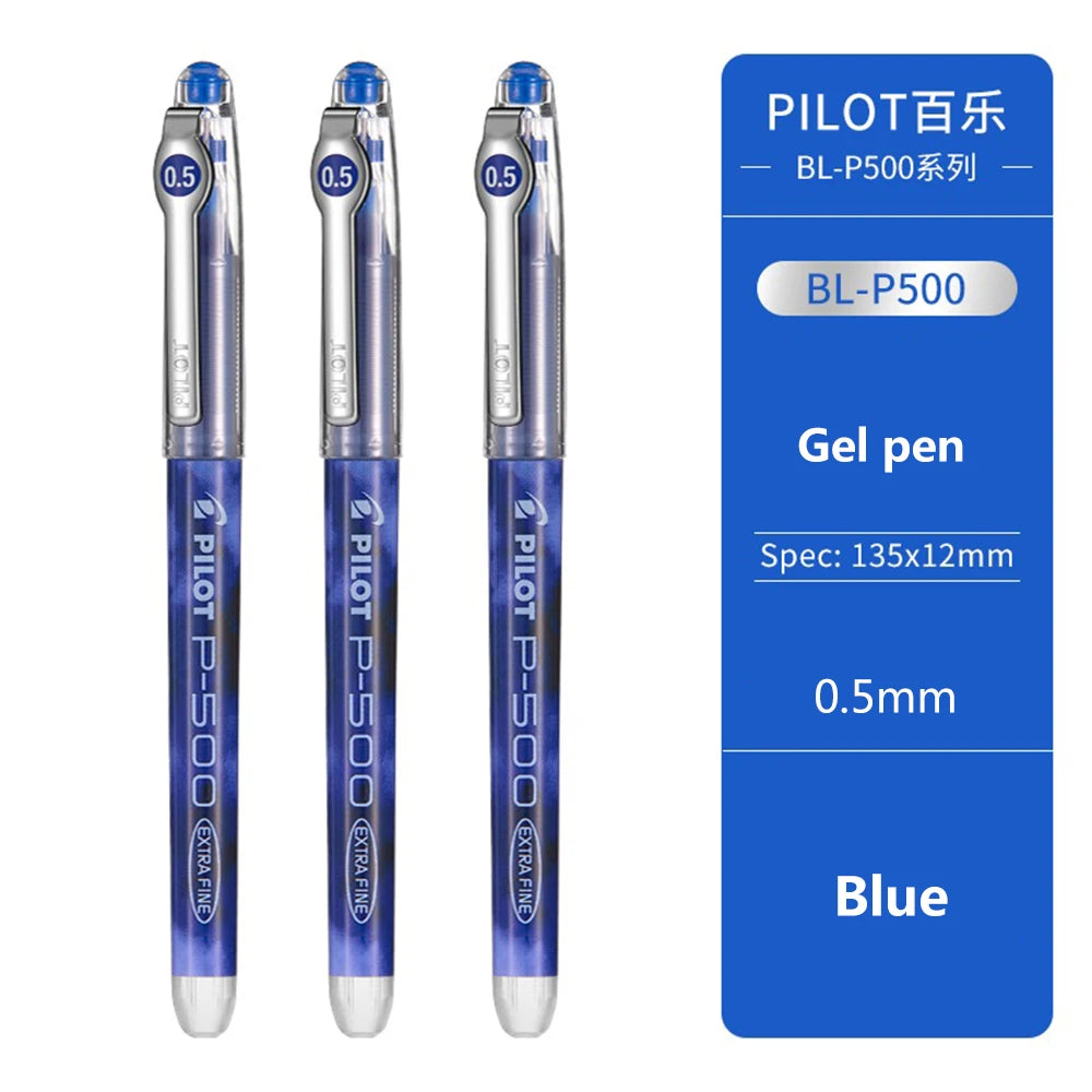 3Pcs Japan  Gel Pens 0.5/0.7Mm P500/P700 Large Capacity Full Needle Tip Straight Liquid Cute School Supplies Art Supplies