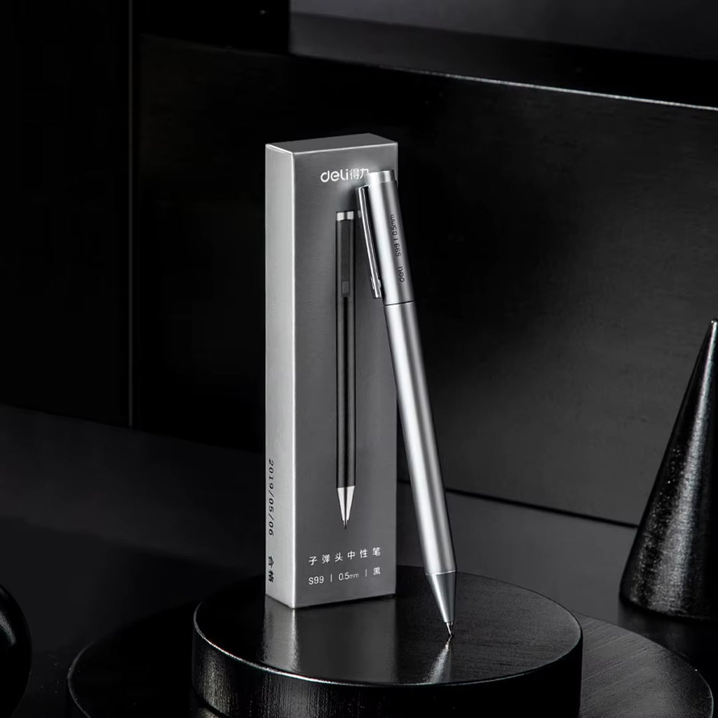 Deli Metal Gel Pen Rollerball Caneta Ручка Ballpoint 0.5MM Signing Pens for Office Students Business Stationary Supplies