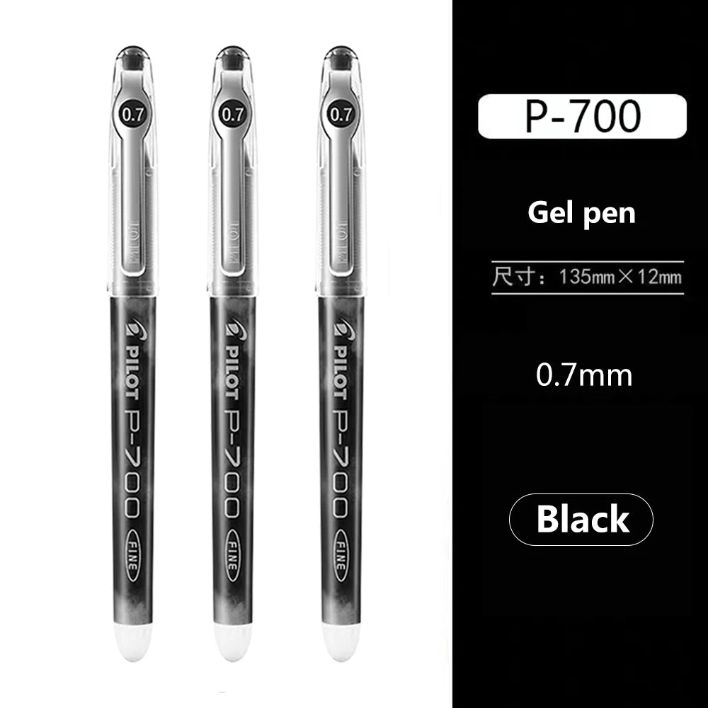 3Pcs Japan  Gel Pens 0.5/0.7Mm P500/P700 Large Capacity Full Needle Tip Straight Liquid Cute School Supplies Art Supplies