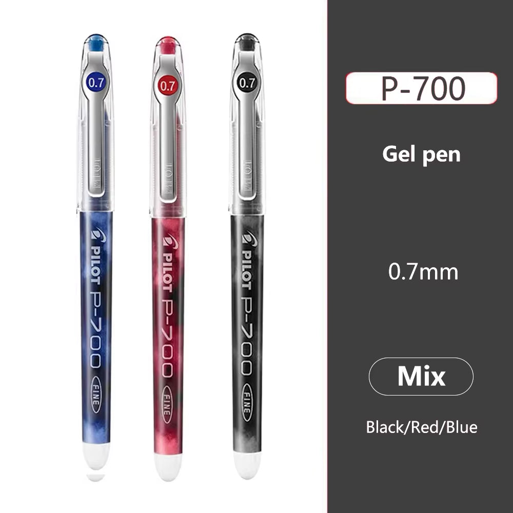 3Pcs Japan  Gel Pens 0.5/0.7Mm P500/P700 Large Capacity Full Needle Tip Straight Liquid Cute School Supplies Art Supplies