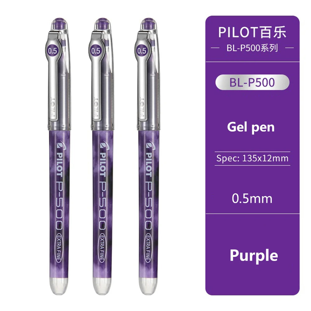 3Pcs Japan  Gel Pens 0.5/0.7Mm P500/P700 Large Capacity Full Needle Tip Straight Liquid Cute School Supplies Art Supplies